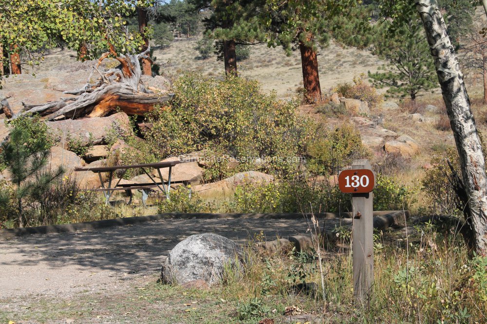 Campsite 130 in Moraine Park Campground at Rocky Mountain National Park ...